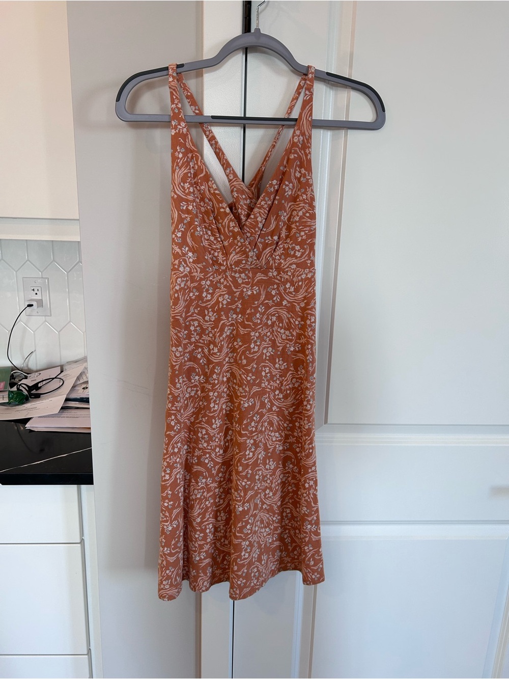 Patagonia Amber Dawn Dress Knee-Length Casual Organic Cotton Toasted Peach Small - Picture 2 of 9